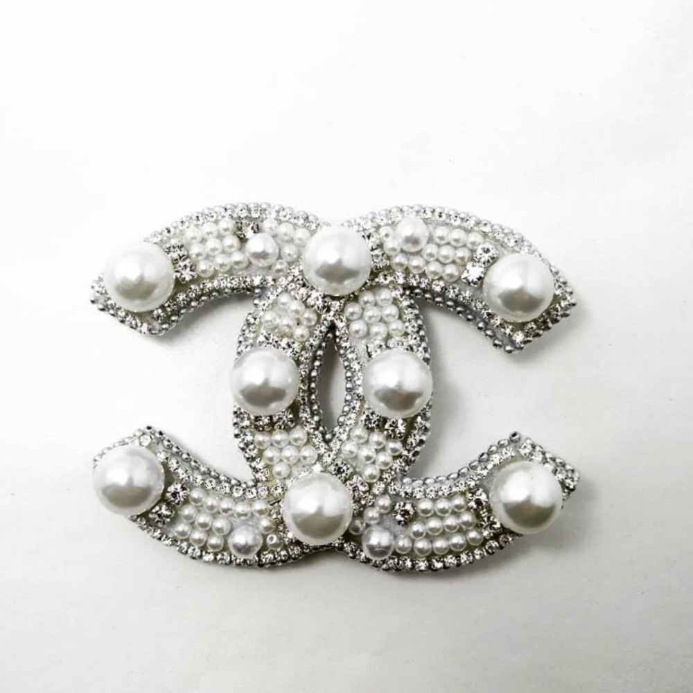 White-Silver handmade Brooch